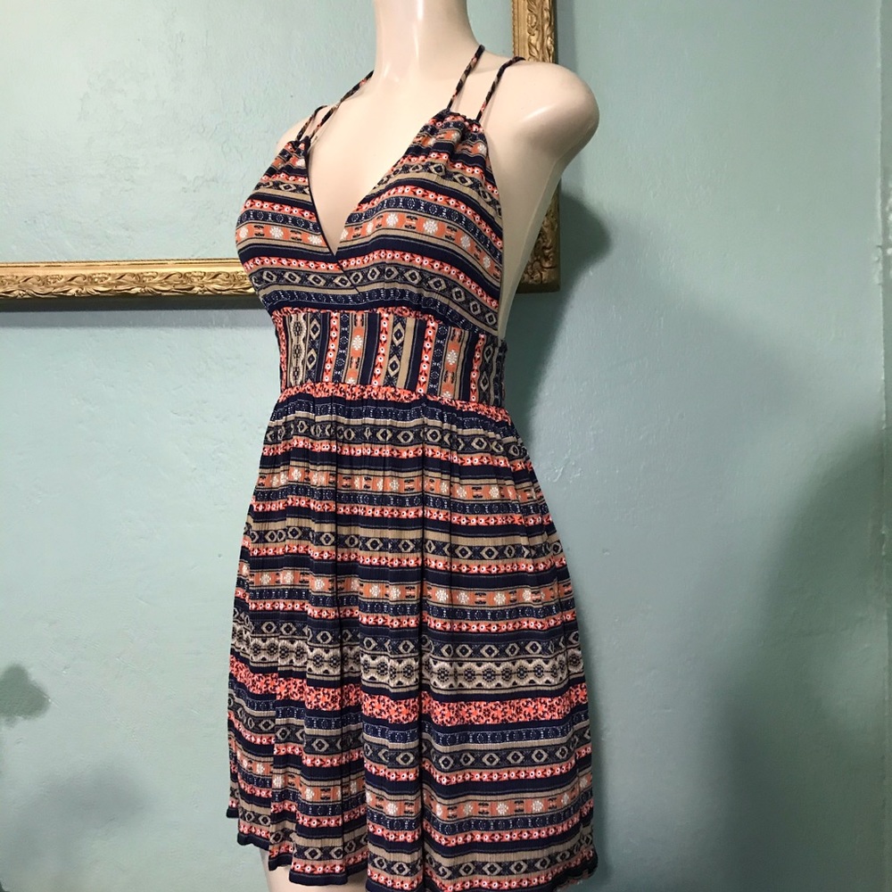 Boho Backless Spaghetti Strap Mini Dress